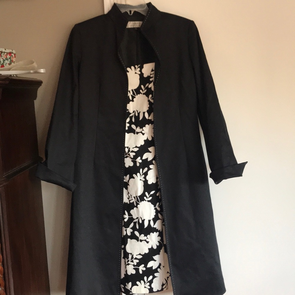 Tahari black and white dress and jacket